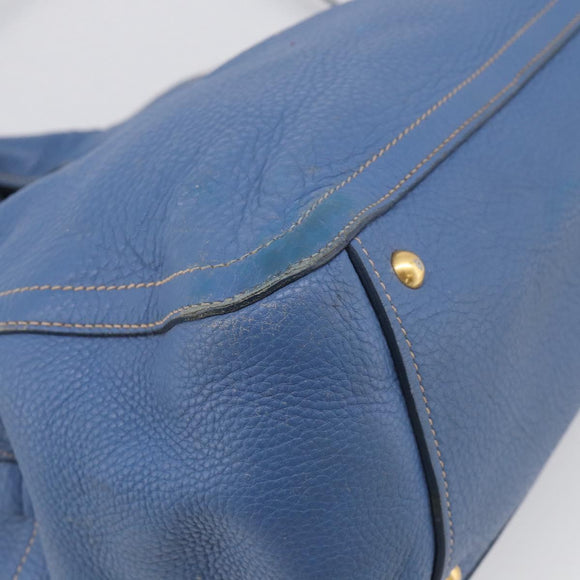 Miu Miu Hand Bag Leather 2way Blue Gold Auth 213755