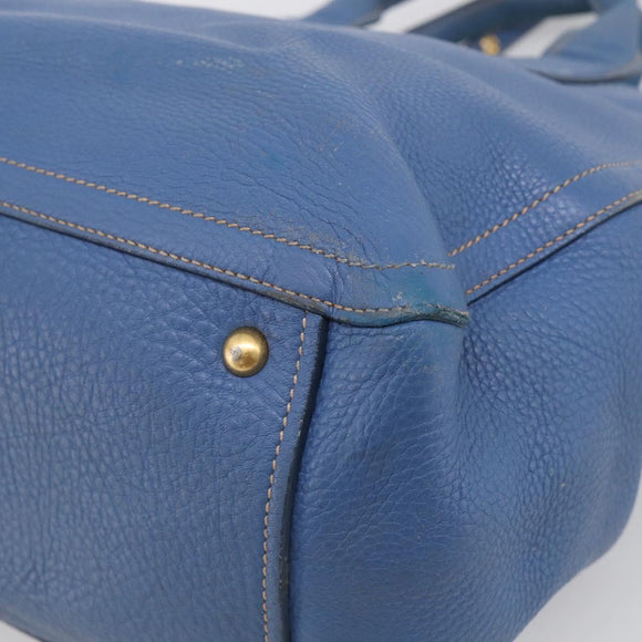 Miu Miu Hand Bag Leather 2way Blue Gold Auth 213755