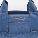 Miu Miu Hand Bag Leather 2way Blue Gold Auth 213755-17