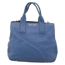 Miu Miu Hand Bag Leather 2way Blue Gold Auth 213755-2