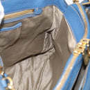 Miu Miu Hand Bag Leather 2way Blue Gold Auth 213755-20