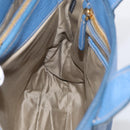 Miu Miu Hand Bag Leather 2way Blue Gold Auth 213755-21