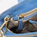 Miu Miu Hand Bag Leather 2way Blue Gold Auth 213755-23