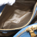Miu Miu Hand Bag Leather 2way Blue Gold Auth 213755-24
