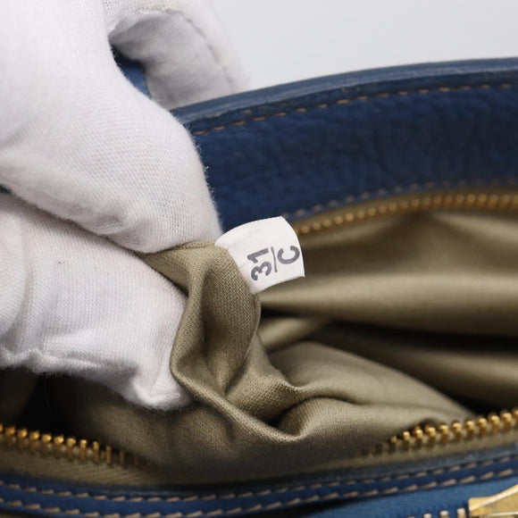 Miu Miu Hand Bag Leather 2way Blue Gold Auth 213755