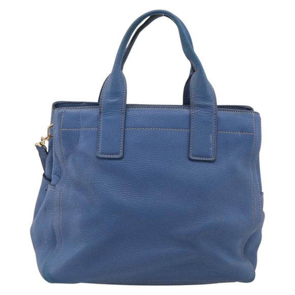 Miu Miu Hand Bag Leather 2way Blue Gold Auth 213755