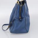 Miu Miu Hand Bag Leather 2way Blue Gold Auth 213755-5