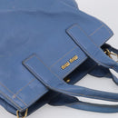 Miu Miu Hand Bag Leather 2way Blue Gold Auth 213755-6