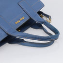 Miu Miu Hand Bag Leather 2way Blue Gold Auth 213755-7