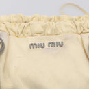 Miu Miu Tote Bag Leather Ivory Silver Auth 213757A-19