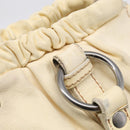 Miu Miu Tote Bag Leather Ivory Silver Auth 213757A-20