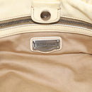 Miu Miu Tote Bag Leather Ivory Silver Auth 213757A-21