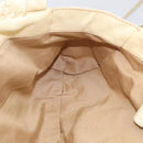 Miu Miu Tote Bag Leather Ivory Silver Auth 213757A-24