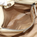 Miu Miu Tote Bag Leather Ivory Silver Auth 213757A-26