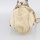 Miu Miu Tote Bag Leather Ivory Silver Auth 213757A-4