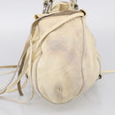 Miu Miu Tote Bag Leather Ivory Silver Auth 213757A-5