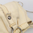 Miu Miu Tote Bag Leather Ivory Silver Auth 213757A-8