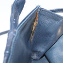 FENDI Shoulder Bag Leather Navy Gold Tone Auth 213763A-21