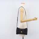 FENDI Shoulder Bag Leather Navy Gold Tone Auth 213763A-25