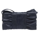FENDI Shoulder Bag Leather Navy Gold Tone Auth 213763A-3