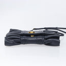 FENDI Shoulder Bag Leather Navy Gold Tone Auth 213763A-9