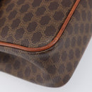 CELINE Macadam Horse Carriage Hand Bag PVC Brown Gold Tone Auth 213764V-12