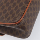 CELINE Macadam Horse Carriage Hand Bag PVC Brown Gold Tone Auth 213764V-14