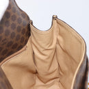 CELINE Macadam Horse Carriage Hand Bag PVC Brown Gold Tone Auth 213764V-19