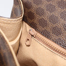 CELINE Macadam Horse Carriage Hand Bag PVC Brown Gold Tone Auth 213764V-21