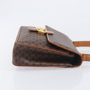CELINE Macadam Horse Carriage Hand Bag PVC Brown Gold Tone Auth 213764V-5