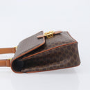 CELINE Macadam Horse Carriage Hand Bag PVC Brown Gold Tone Auth 213764V-6
