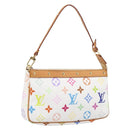LOUIS VUITTON Monogram Multicolor Pochette Accessoires White M92649 Auth 213766V-1