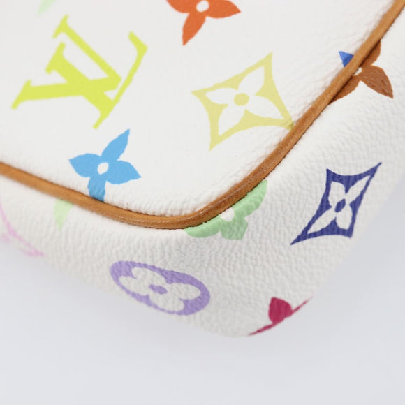 LOUIS VUITTON Monogram Multicolor Pochette Accessoires White M92649 Auth 213766V