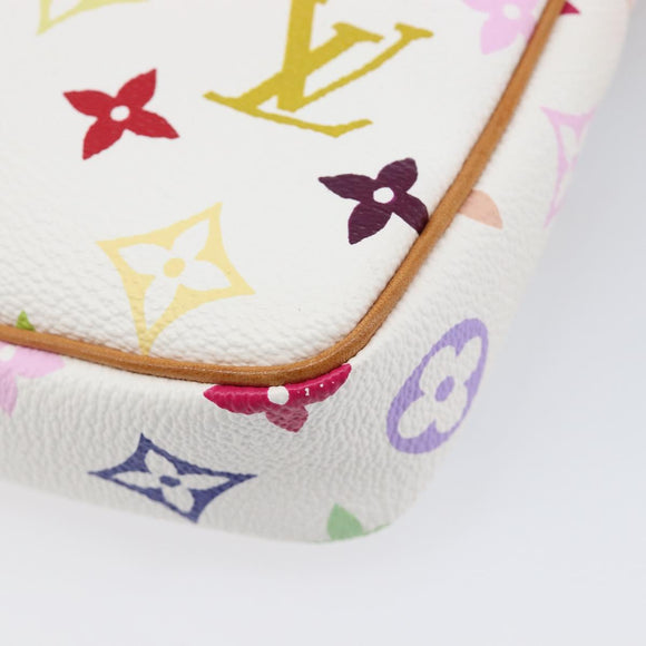 LOUIS VUITTON Monogram Multicolor Pochette Accessoires White M92649 Auth 213766V