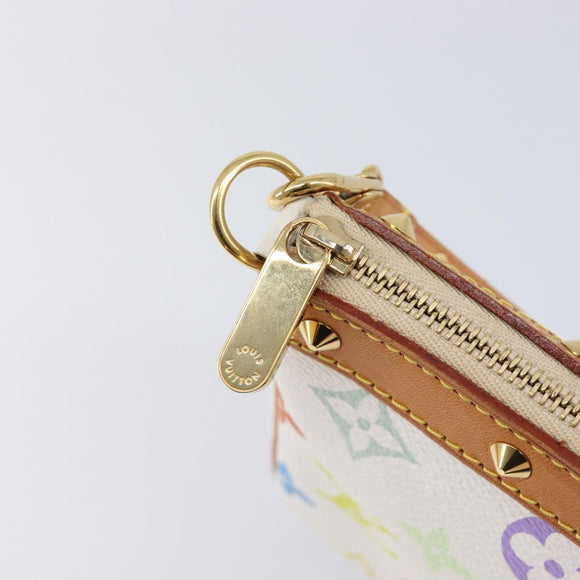 LOUIS VUITTON Monogram Multicolor Pochette Accessoires White M92649 Auth 213766V