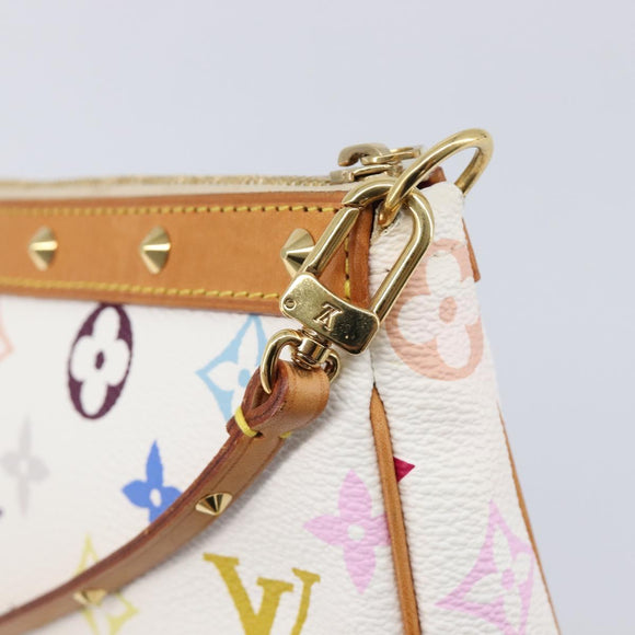 LOUIS VUITTON Monogram Multicolor Pochette Accessoires White M92649 Auth 213766V