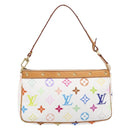 LOUIS VUITTON Monogram Multicolor Pochette Accessoires White M92649 Auth 213766V-2