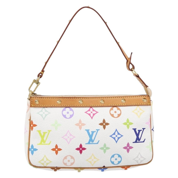 LOUIS VUITTON Monogram Multicolor Pochette Accessoires White M92649 Auth 213766V