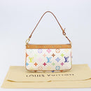 LOUIS VUITTON Monogram Multicolor Pochette Accessoires White M92649 Auth 213766V-24