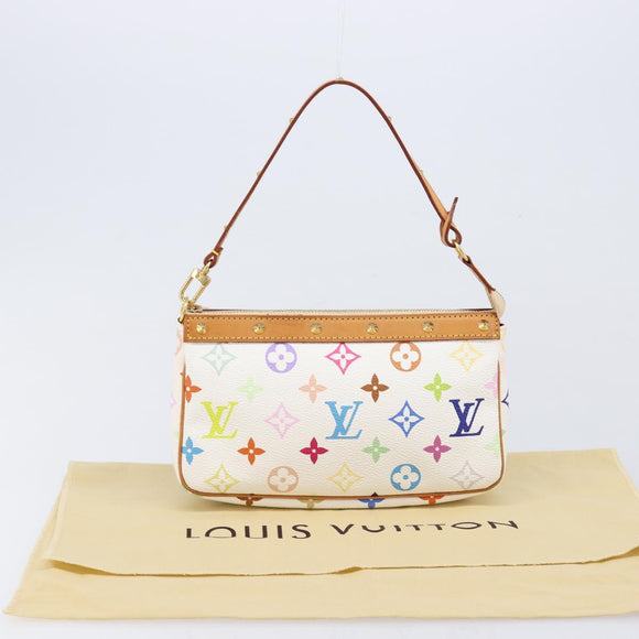LOUIS VUITTON Monogram Multicolor Pochette Accessoires White M92649 Auth 213766V
