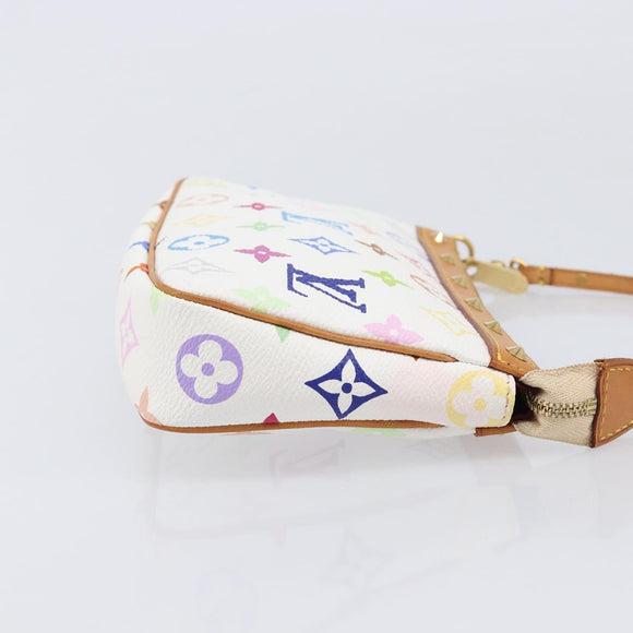 LOUIS VUITTON Monogram Multicolor Pochette Accessoires White M92649 Auth 213766V