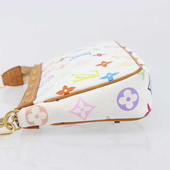 LOUIS VUITTON Monogram Multicolor Pochette Accessoires White M92649 Auth 213766V