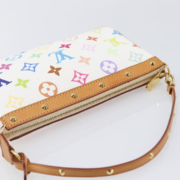 LOUIS VUITTON Monogram Multicolor Pochette Accessoires White M92649 Auth 213766V