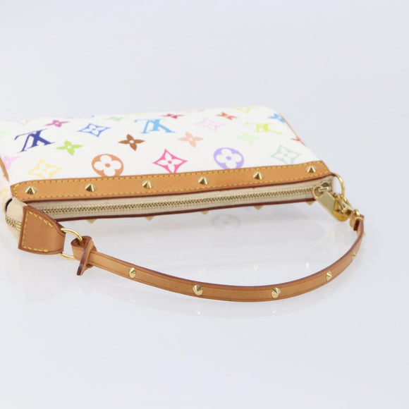 LOUIS VUITTON Monogram Multicolor Pochette Accessoires White M92649 Auth 213766V