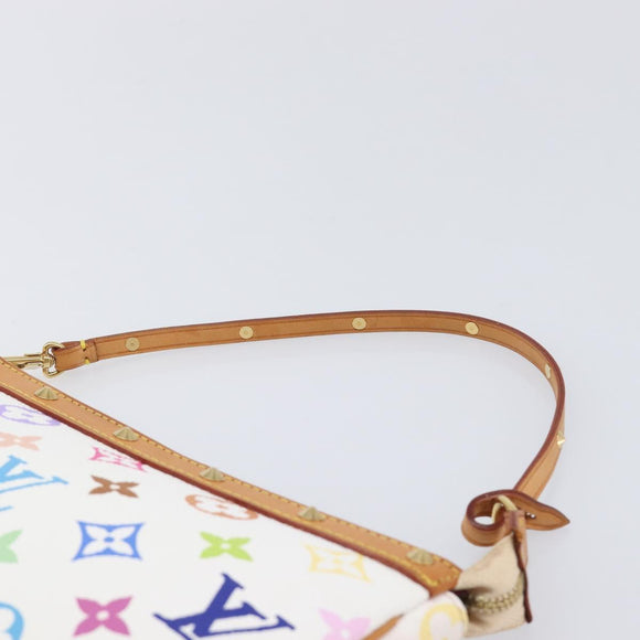 LOUIS VUITTON Monogram Multicolor Pochette Accessoires White M92649 Auth 213766V