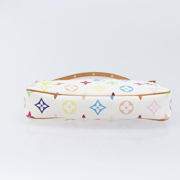 LOUIS VUITTON Monogram Multicolor Pochette Accessoires White M92649 Auth 213766V
