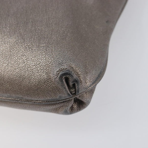 Salvatore Ferragamo Gancini Shoulder Bag Leather Gold Auth 213768A