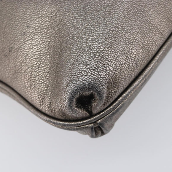Salvatore Ferragamo Gancini Shoulder Bag Leather Gold Auth 213768A
