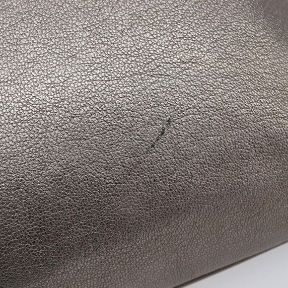 Salvatore Ferragamo Gancini Shoulder Bag Leather Gold Auth 213768A