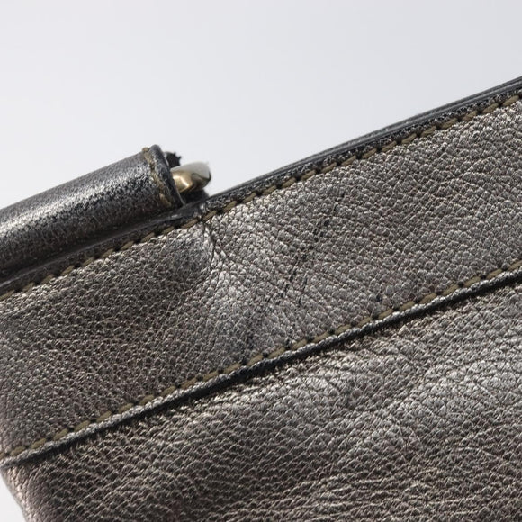 Salvatore Ferragamo Gancini Shoulder Bag Leather Gold Auth 213768A